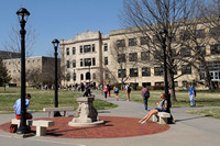 students in front of Waters Hall